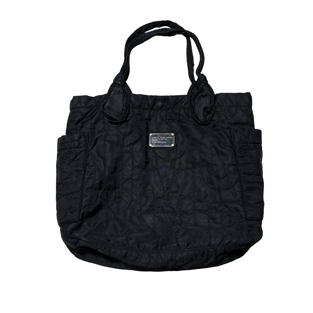 Marc by Marc Jacobs Black Quilted Nylon Knotted Tote Bag Standard Supply *FLAWED